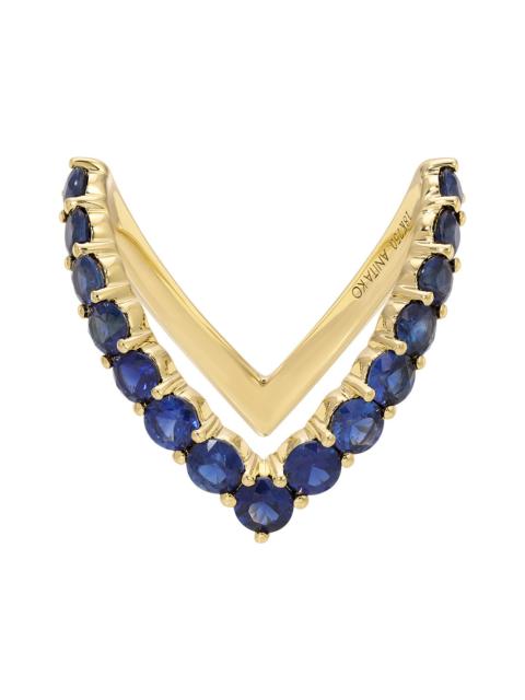 ANITA KO Blue Sapphire V Ring