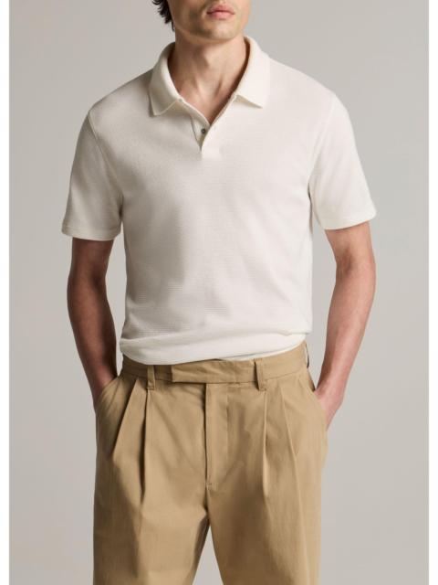 Vince Mesh-Knit Cotton-Blend Snap Polo Shirt