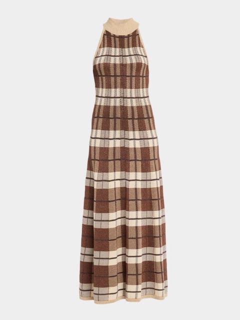 RAMY BROOK Louisa Sleeveless Plaid Knit Midi Dress