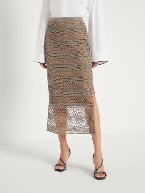 Brunello Cucinelli Precious net embroidery skirt