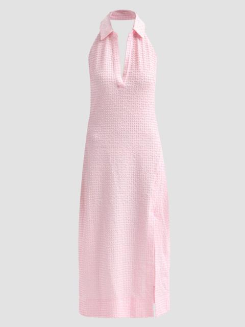 SIMKHAI Women's Clairmont Seersucker Halter Midi Dress - Daisy Ivory