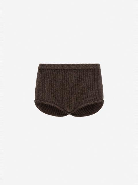 MAGDA BUTRYM Wool knit shorts in dark brown