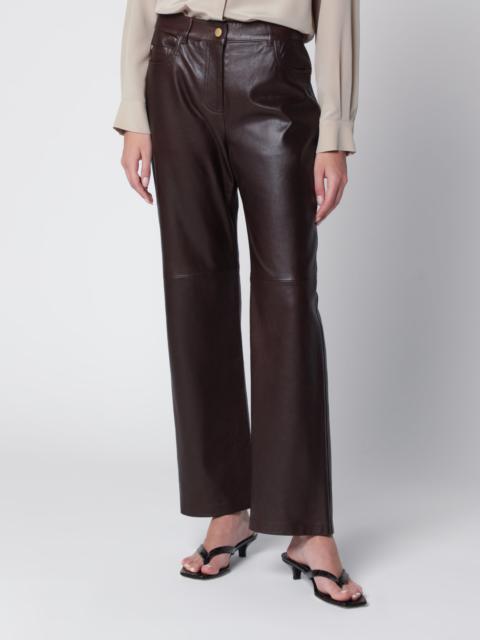 'S Max Mara Brown lamb nappa leather trousers