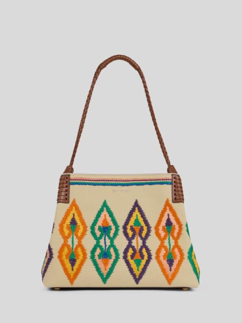 Etro MEDIUM CANVAS LIBRA TOTE BAG WITH EMBROIDERY