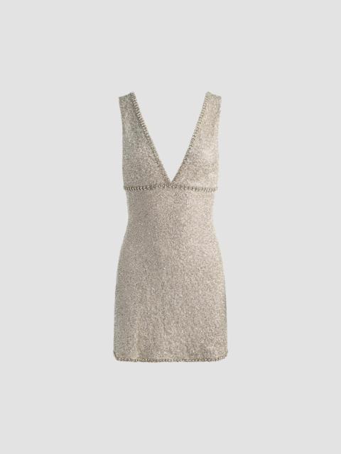 Alice + Olivia Women's Mandy Embellished Plunge Mini Dress - Silver