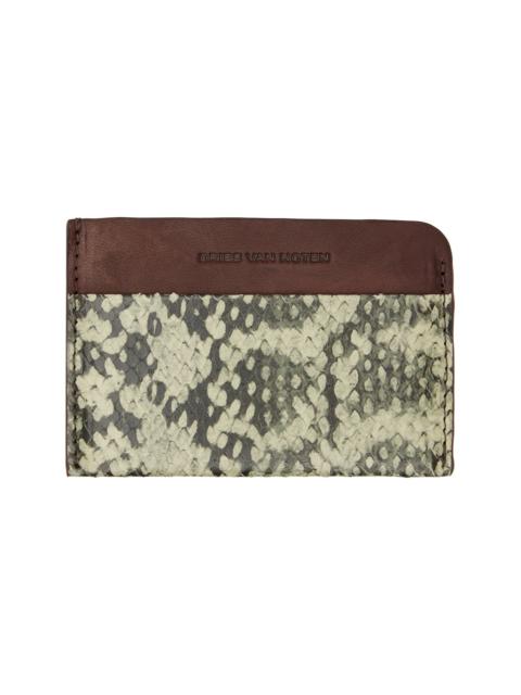 Dries Van Noten Brown & Green Calfskin Card Holder