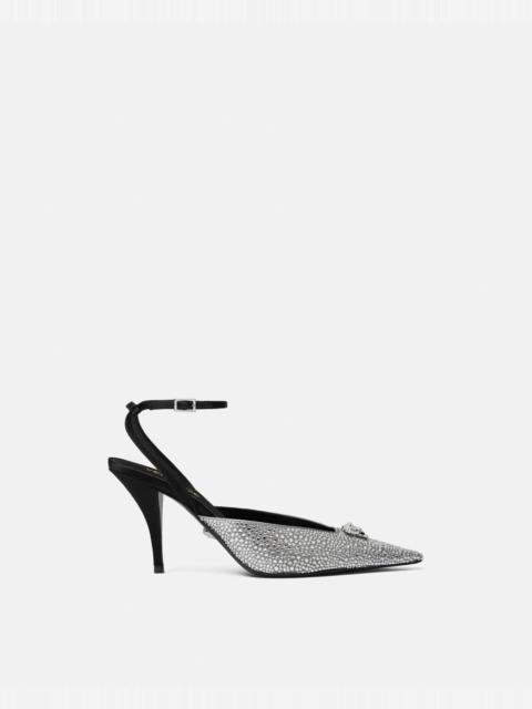 VERSACE Crystal La Medusa Slingback Pumps 85 mm