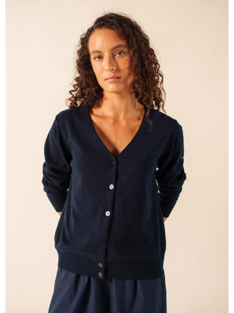 SAINT JAMES TAVIRA Cotton & Cashmere V-Neck Cardigan