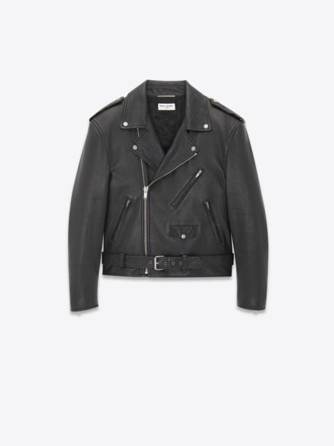 SAINT LAURENT long biker jacket in lambskin