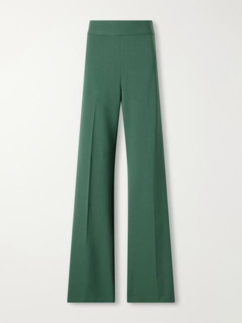 CAROLINA HERRERA Diane pleated wool-blend straight-leg pants Green
