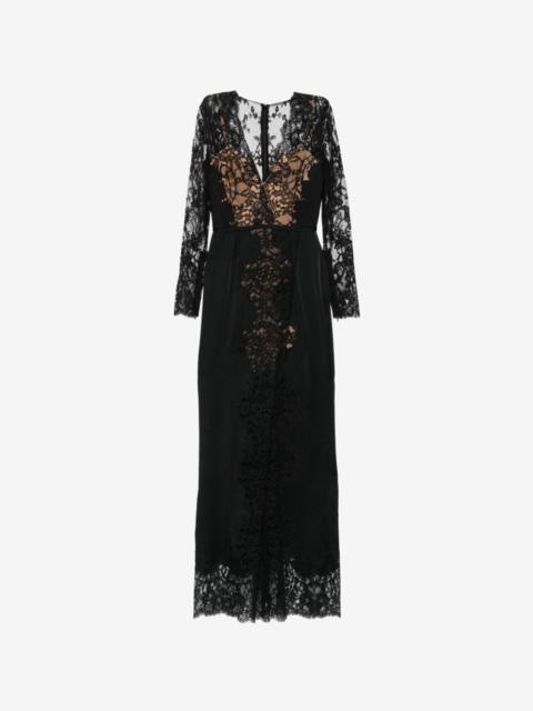 ELIE SAAB lace-panelled floor-length maxi dress