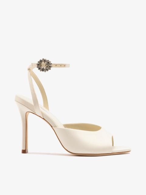 Larroudé Jasmine Sandal White Satin