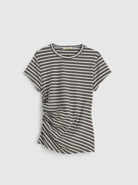 Madewell Asymmetric Ruched Tee in Allday Jersey