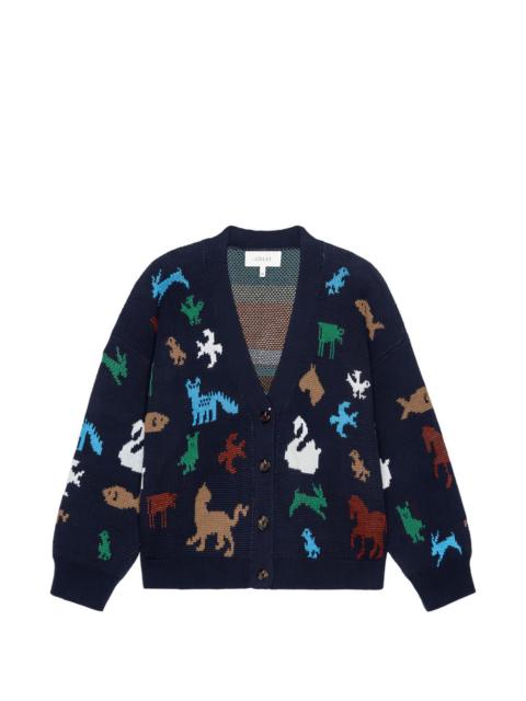 THE GREAT. Pictograph jacquard-knit cardigan