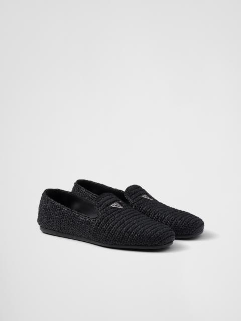 PRADA｜SLIPPERS (1XZ761 2C2T F0002) Black Crochet Flatform Slides | PRADA
