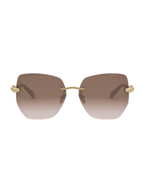 BVLGARI Women's Serpenti Viper 59MM Geometric Sunglasses - Black Gold Brown
