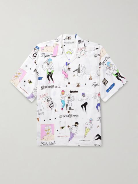 WACKO MARIA Type-10 Convertible-Collar Printed Matte-Satin Twill Shirt White