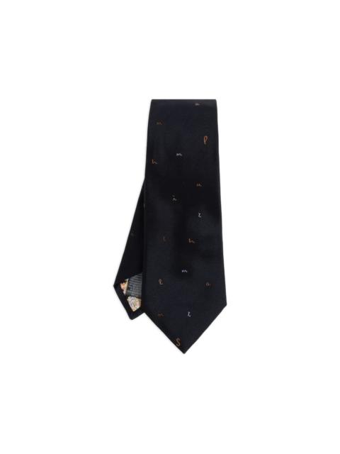 Paul Smith letter-embroidered silk tie
