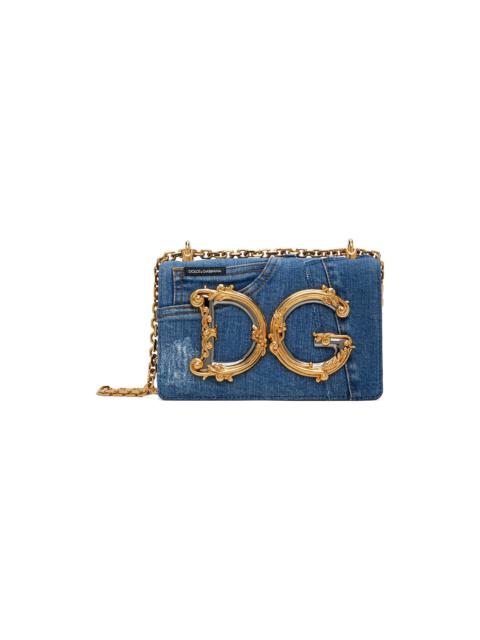 Dolce & Gabbana Blue Medium DG Girls Denim Bag