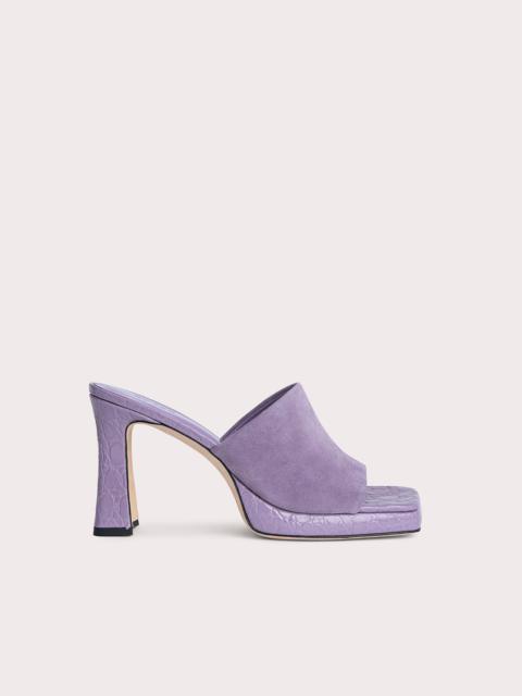 BY FAR Beliz Purple Haze Croco and Suede Leather
