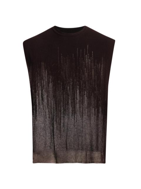 ISSEY MIYAKE Men Brush Close-Up Knit Sweater Vest - Brown