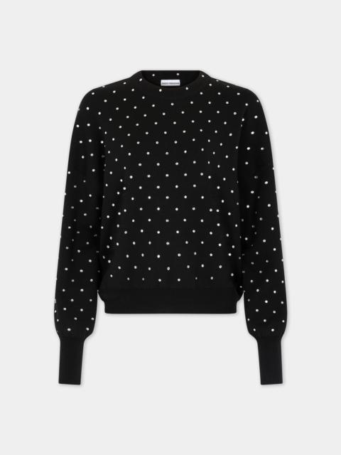 Paco Rabanne CRYSTALS EMBELLISHED BLACK JUMPER