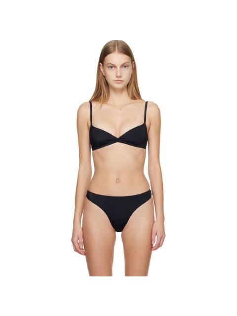 MATTEAU Black Tri Crop Bikini Top