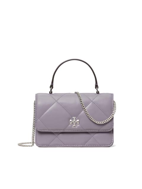 TORY BURCH Kira diamond quilt mini top handle chain wallet
