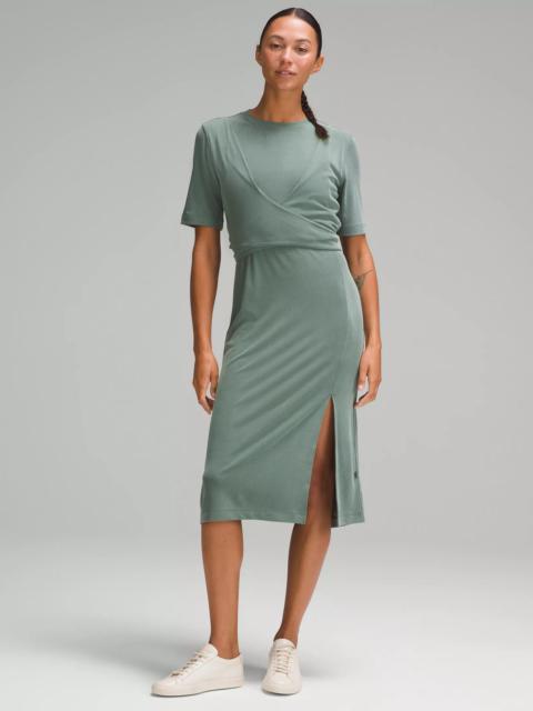 lululemon Wrap-Front Soft Ribbed Midi Dress