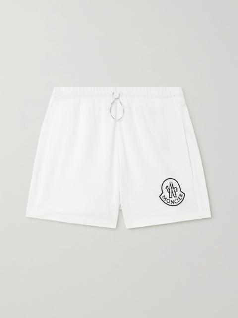 Moncler Printed cotton-piqué shorts White