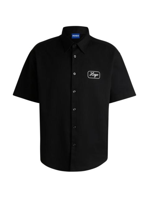 COTTON-TWILL SHIRT WITH EMBROIDERED ARTWORK