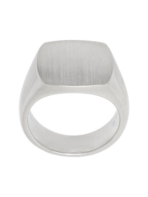 TOM WOOD Silver Cushion Satin Ring