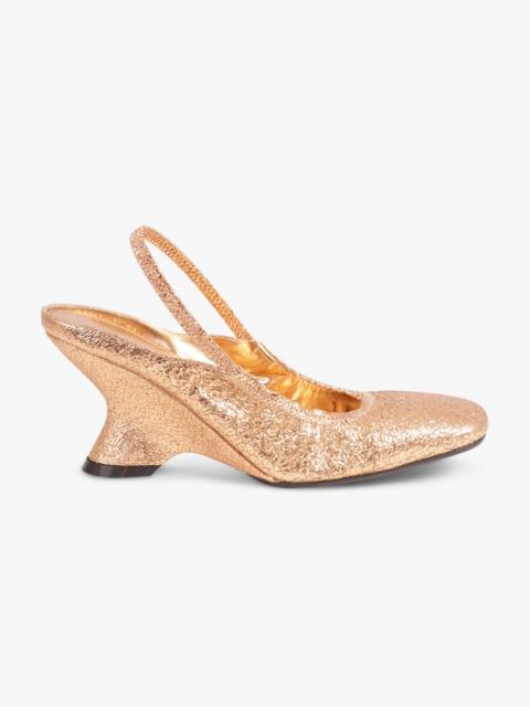Dries Van Noten METALLIC CLOSED TOE 75MM SLINGBACK HEEL | SALMON
