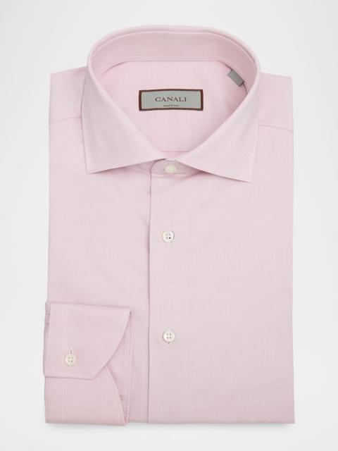 Canali Men's Cotton Spread-Collar Dress Shirt