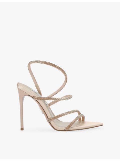 STEVE MADDEN Sylo Embellished Satin Heeled Sandals
