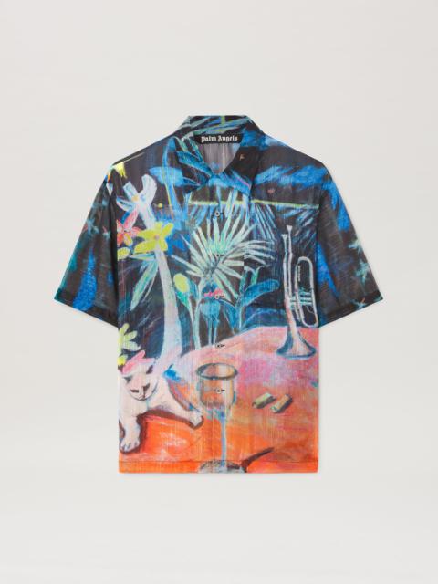 Palm Angels Oil On Canvas Bowling Shirt