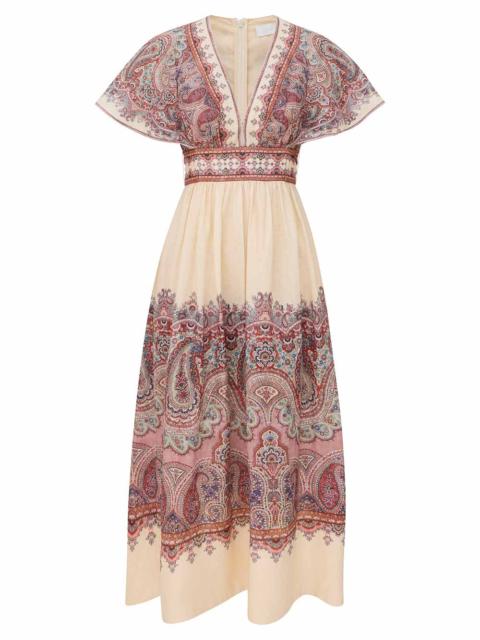 Zimmermann FAIRLIGHT WAISTED MIDI DRESS