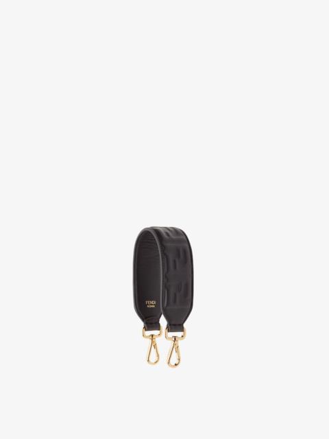 Black leather shoulder strap