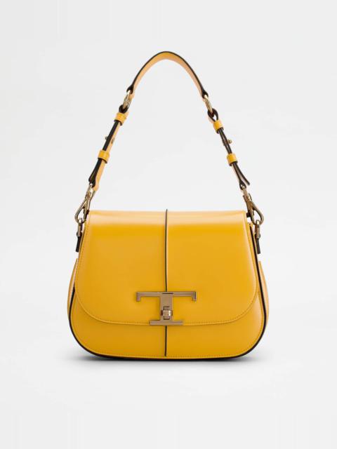 Tod's T TIMELESS SHOULDER BAG IN LEATHER MINI - YELLOW