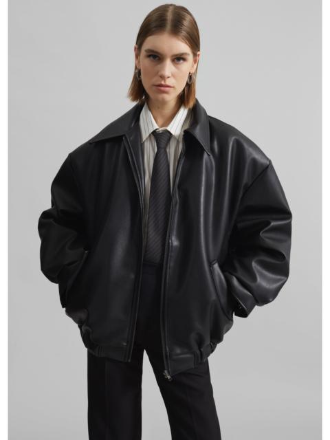 The Frankie Shop Elden Faux Leather Bomber Jacket - Black