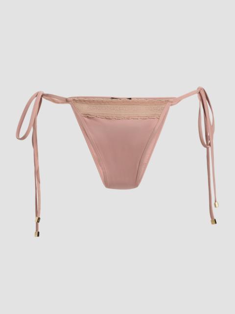 KIKI DE MONTPARNASSE Women's Inset Lace String Bikini Bottom - Buff