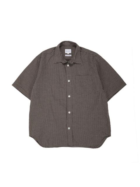NORSE PROJECTS Espevik Oversized Check SS Shirt Taupe