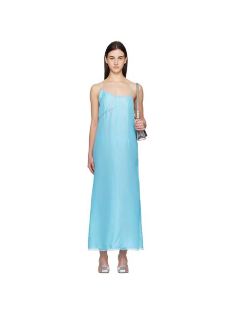 MM6 Maison Margiela Blue Light Silk Lace Camisole Maxi Dress
