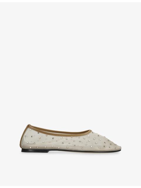 DEAR FRANCES Balla Crystal Mesh Ballet Flats