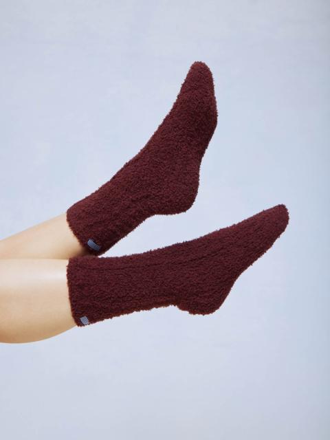 Splendid Merlot Cozy Fuzzy Cable Socks