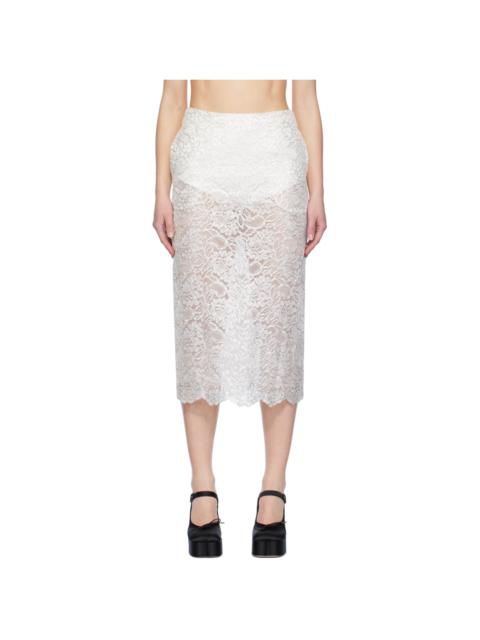Simone Rocha White Scalloped Midi Skirt