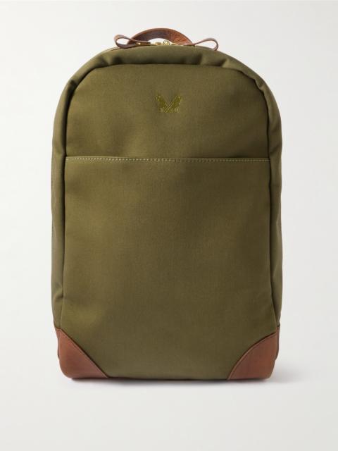 BENNETT WINCH Logo-Embroidered Leather-Trimmed Cotton-Canvas Backpack