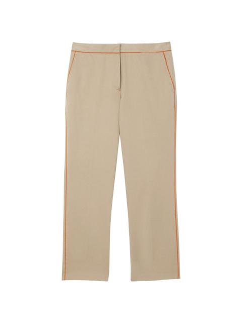contrasting trim cropped trousers