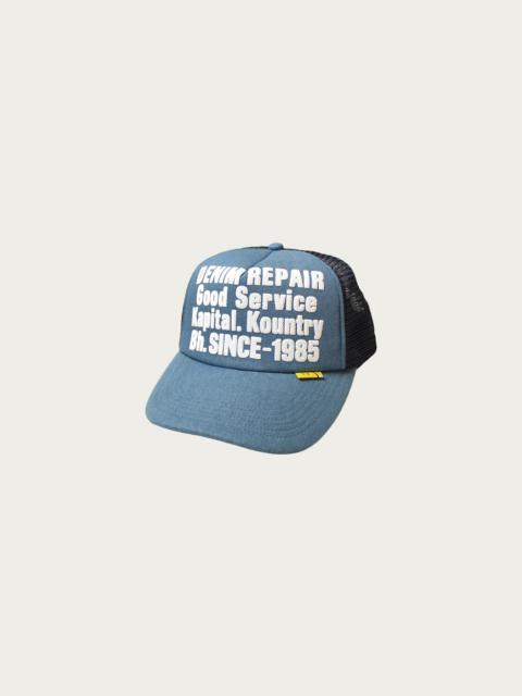 Kapital DENIM REPAIR SERVICE Denim Track Cap - Navy