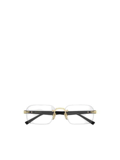 GUCCI rimless rectangle-frame glasses